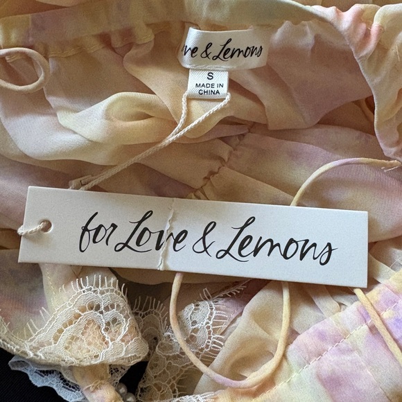 $198 NWT For Love And Lemons “Elita” Floral Mini Dress Sz Small - Picture 4 of 11